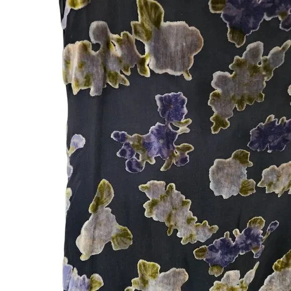 Vintage Talbots Dress 4 90s Burnout Velvet Forest Fairy Grunge Work - Picture 5 of 6